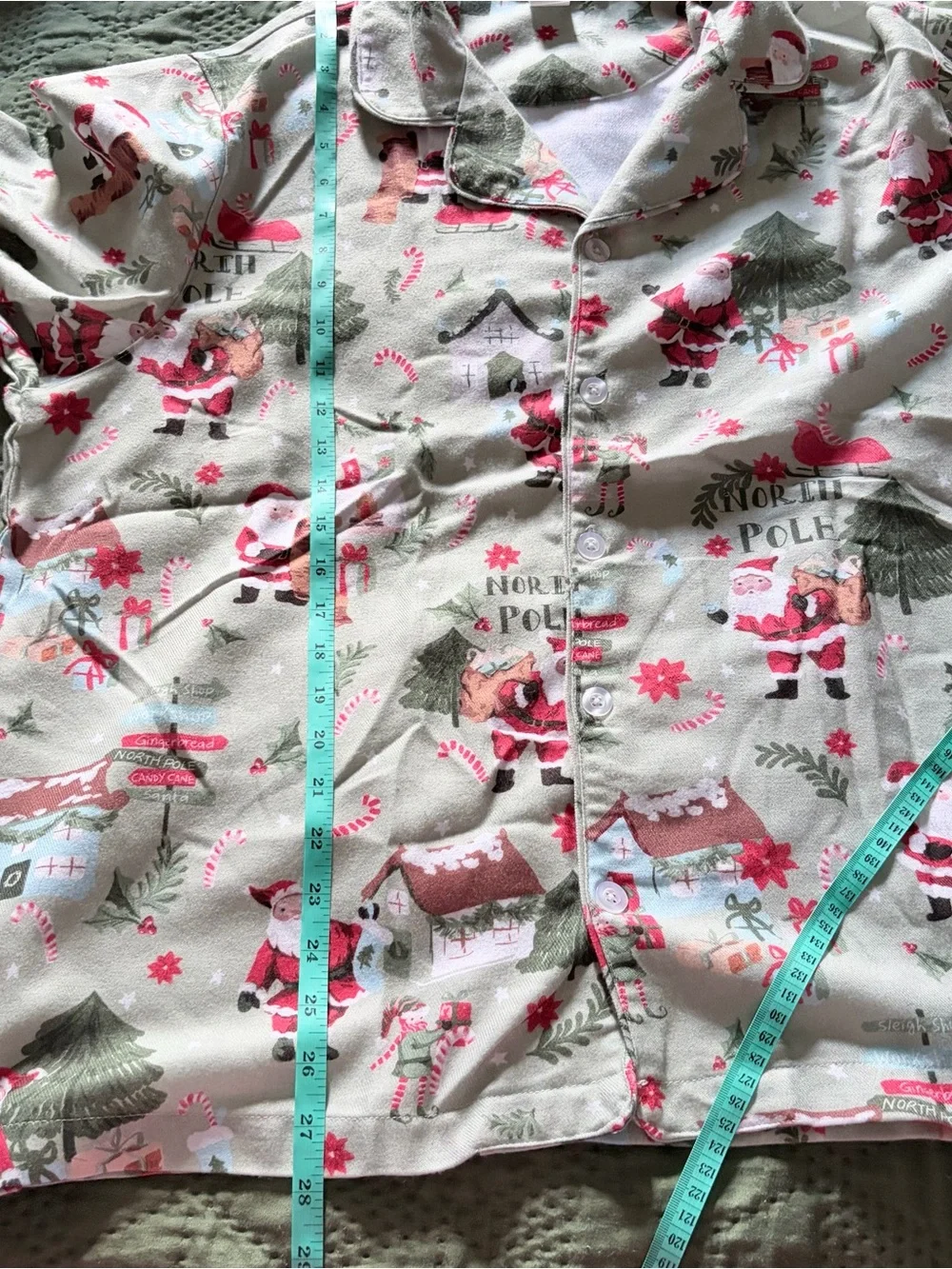 Pottery Barn Christmas Pajama Set Size L Adult North Pole Santa Flannel PJ